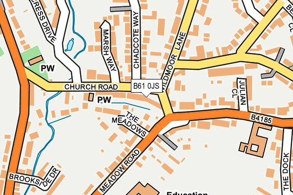 B61 0JS map - OS OpenMap – Local (Ordnance Survey)