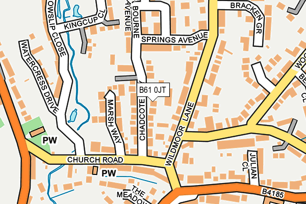 B61 0JT map - OS OpenMap – Local (Ordnance Survey)