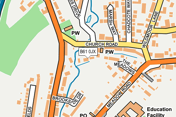 B61 0JX map - OS OpenMap – Local (Ordnance Survey)