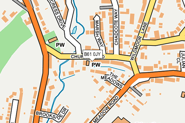 B61 0JY map - OS OpenMap – Local (Ordnance Survey)