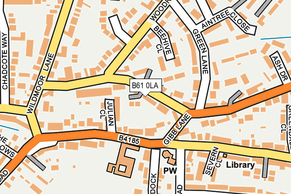 B61 0LA map - OS OpenMap – Local (Ordnance Survey)