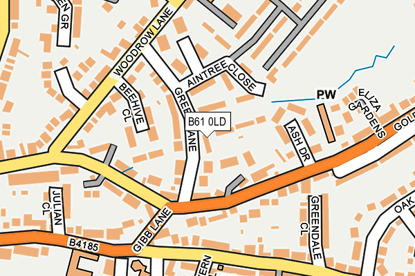 B61 0LD map - OS OpenMap – Local (Ordnance Survey)