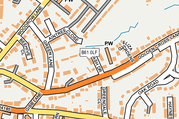 B61 0LF map - OS OpenMap – Local (Ordnance Survey)