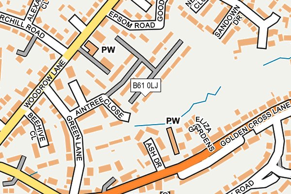 B61 0LJ map - OS OpenMap – Local (Ordnance Survey)