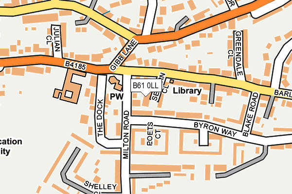 B61 0LL map - OS OpenMap – Local (Ordnance Survey)