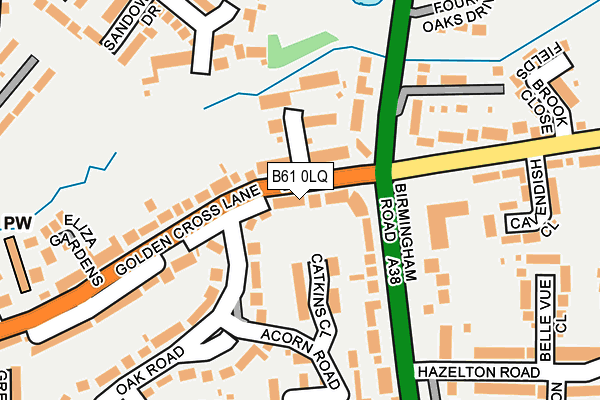 B61 0LQ map - OS OpenMap – Local (Ordnance Survey)