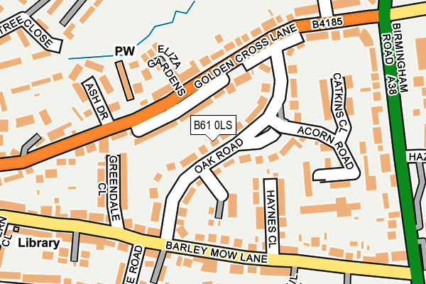 B61 0LS map - OS OpenMap – Local (Ordnance Survey)