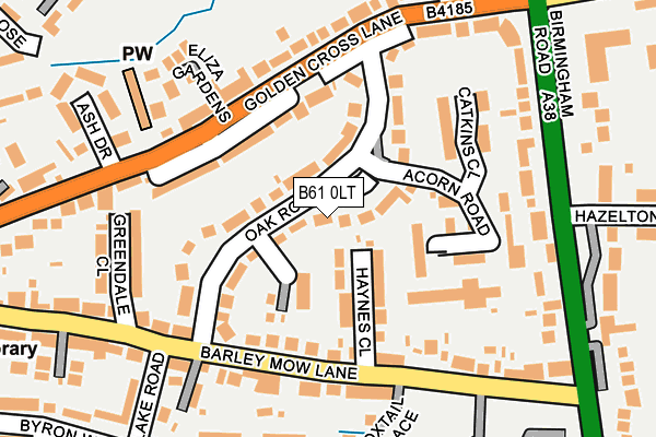 B61 0LT map - OS OpenMap – Local (Ordnance Survey)