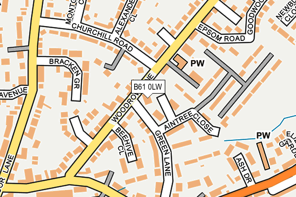 B61 0LW map - OS OpenMap – Local (Ordnance Survey)