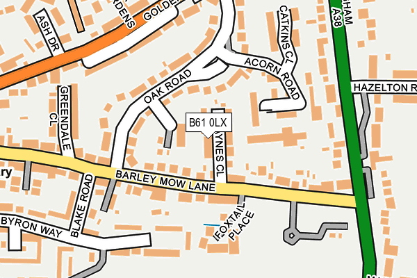 B61 0LX map - OS OpenMap – Local (Ordnance Survey)