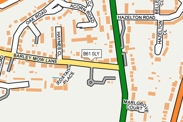 B61 0LY map - OS OpenMap – Local (Ordnance Survey)