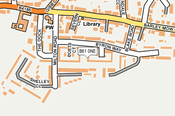 B61 0NE map - OS OpenMap – Local (Ordnance Survey)