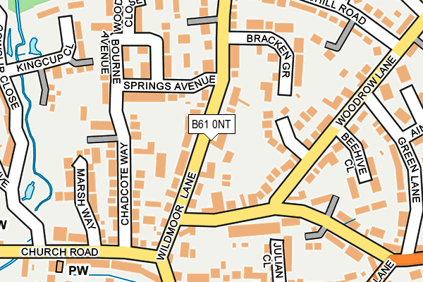 B61 0NT map - OS OpenMap – Local (Ordnance Survey)