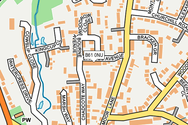 B61 0NU map - OS OpenMap – Local (Ordnance Survey)