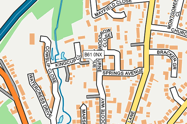 B61 0NX map - OS OpenMap – Local (Ordnance Survey)