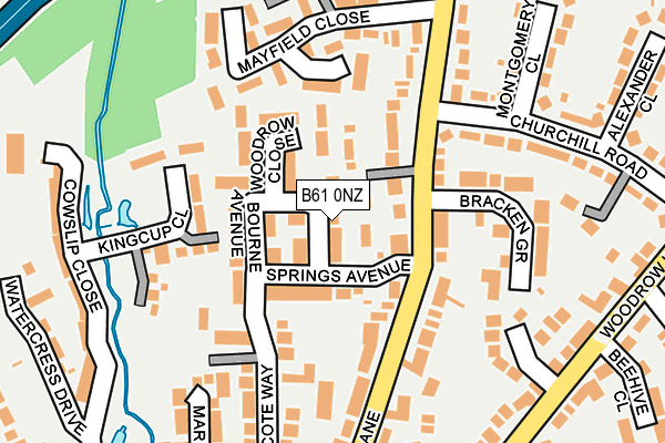 B61 0NZ map - OS OpenMap – Local (Ordnance Survey)