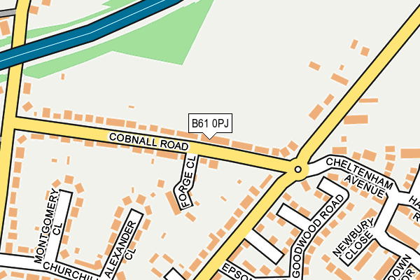 B61 0PJ map - OS OpenMap – Local (Ordnance Survey)