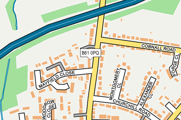 B61 0PQ map - OS OpenMap – Local (Ordnance Survey)