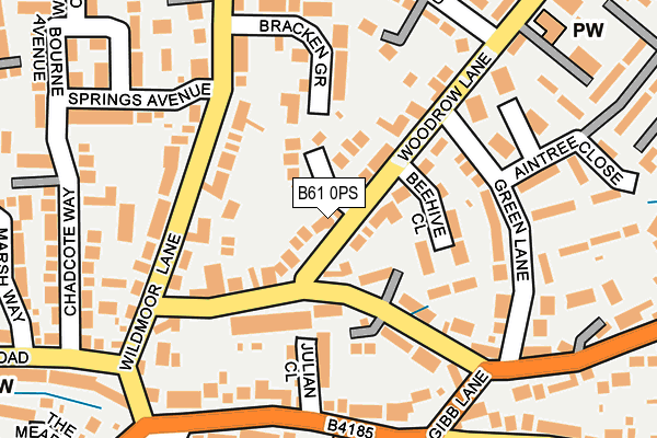 B61 0PS map - OS OpenMap – Local (Ordnance Survey)