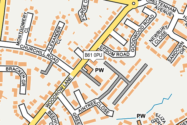 B61 0PU map - OS OpenMap – Local (Ordnance Survey)