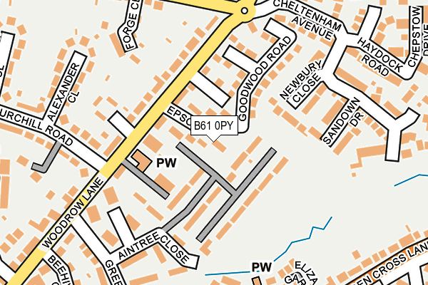 B61 0PY map - OS OpenMap – Local (Ordnance Survey)