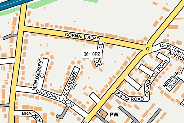 B61 0PZ map - OS OpenMap – Local (Ordnance Survey)