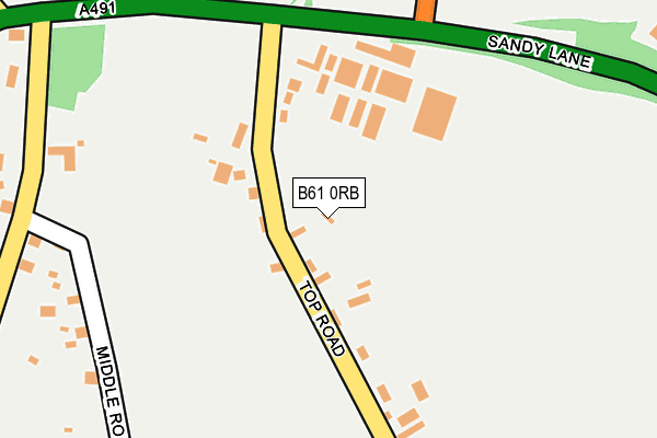B61 0RB map - OS OpenMap – Local (Ordnance Survey)