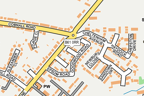 B61 0RR map - OS OpenMap – Local (Ordnance Survey)