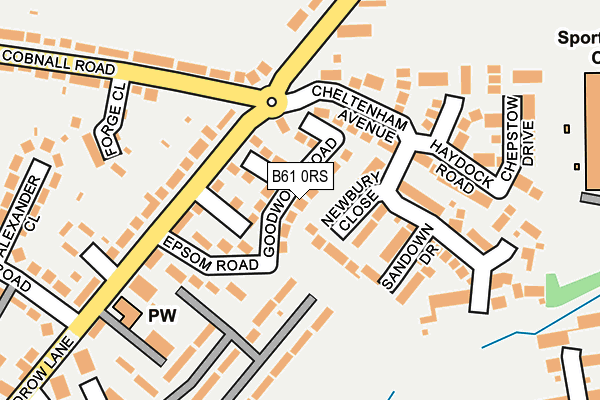 B61 0RS map - OS OpenMap – Local (Ordnance Survey)