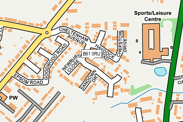 B61 0RU map - OS OpenMap – Local (Ordnance Survey)