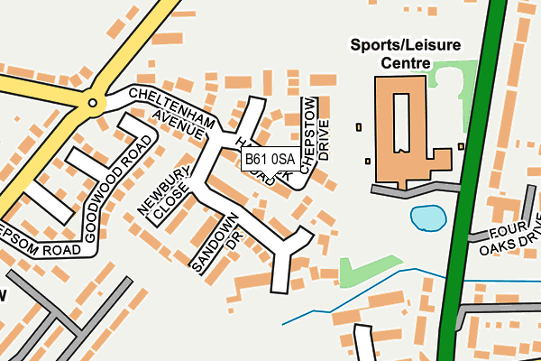 B61 0SA map - OS OpenMap – Local (Ordnance Survey)