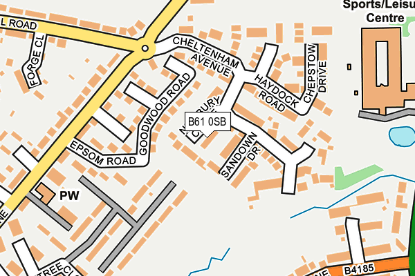 B61 0SB map - OS OpenMap – Local (Ordnance Survey)