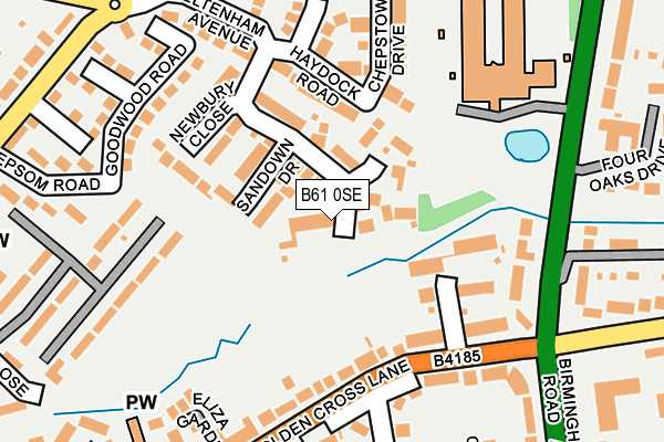 B61 0SE map - OS OpenMap – Local (Ordnance Survey)