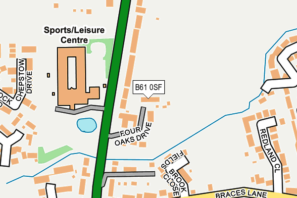 B61 0SF map - OS OpenMap – Local (Ordnance Survey)