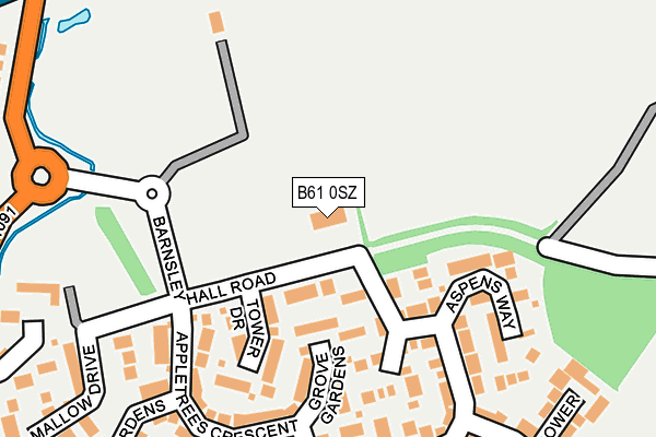 B61 0SZ map - OS OpenMap – Local (Ordnance Survey)