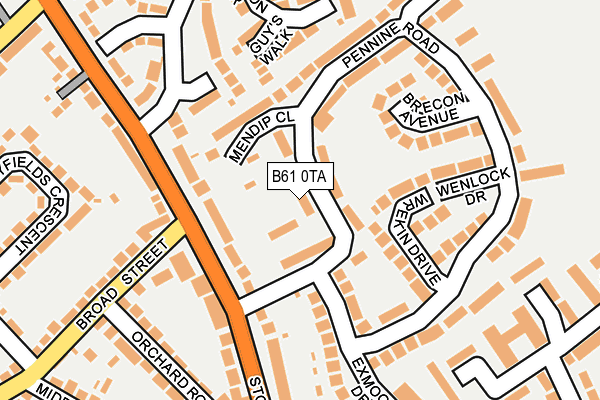 B61 0TA map - OS OpenMap – Local (Ordnance Survey)