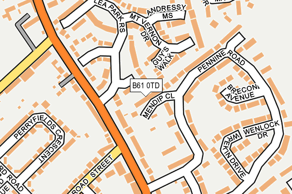 B61 0TD map - OS OpenMap – Local (Ordnance Survey)