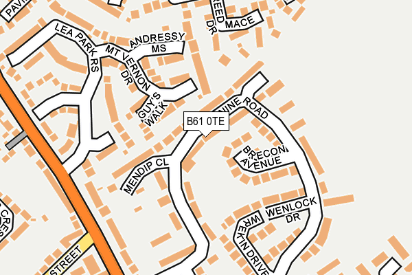 B61 0TE map - OS OpenMap – Local (Ordnance Survey)
