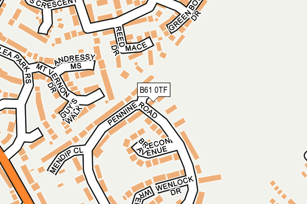 B61 0TF map - OS OpenMap – Local (Ordnance Survey)