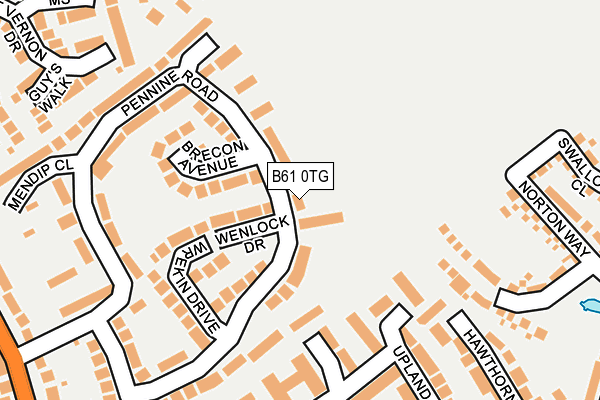 B61 0TG map - OS OpenMap – Local (Ordnance Survey)