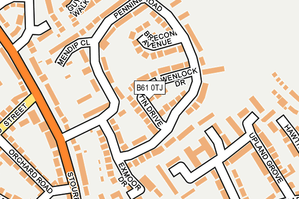 B61 0TJ map - OS OpenMap – Local (Ordnance Survey)