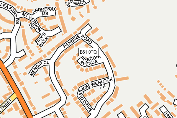 B61 0TQ map - OS OpenMap – Local (Ordnance Survey)