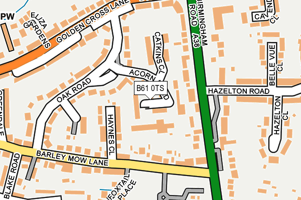 B61 0TS map - OS OpenMap – Local (Ordnance Survey)