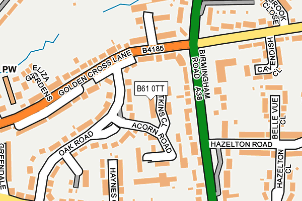 B61 0TT map - OS OpenMap – Local (Ordnance Survey)