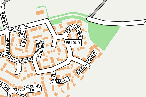B61 0UD map - OS OpenMap – Local (Ordnance Survey)