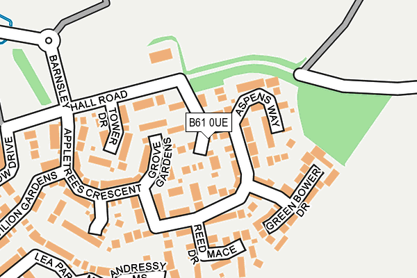 B61 0UE map - OS OpenMap – Local (Ordnance Survey)