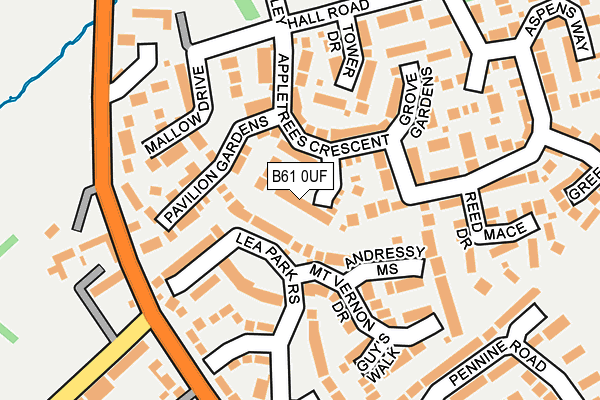 B61 0UF map - OS OpenMap – Local (Ordnance Survey)