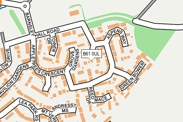 B61 0UL map - OS OpenMap – Local (Ordnance Survey)