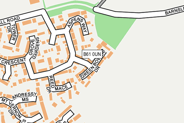 B61 0UN map - OS OpenMap – Local (Ordnance Survey)