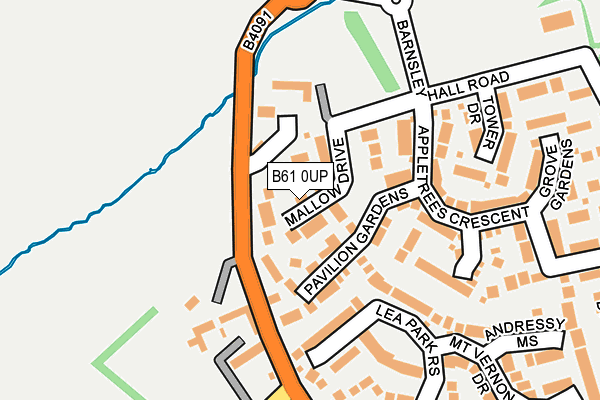 B61 0UP map - OS OpenMap – Local (Ordnance Survey)